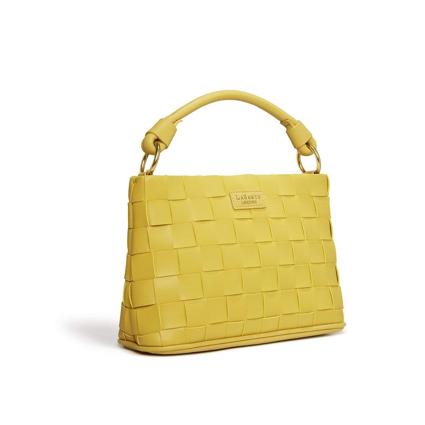 Baby Bella Woven Vegan Leather Crossbody Bag for Women | Mustard Yellow | Stylish & Eco-Friendly Purse for Daily Use, Travel & Shopping