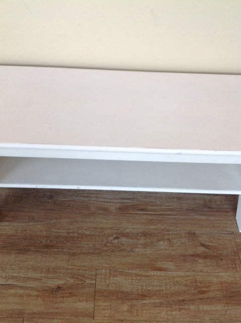 White Painted Wooden Bench - Rustic Farmhouse Style for Indoor & Outdoor Use - Perfect for Entryway, Garden, or Patio Decor
