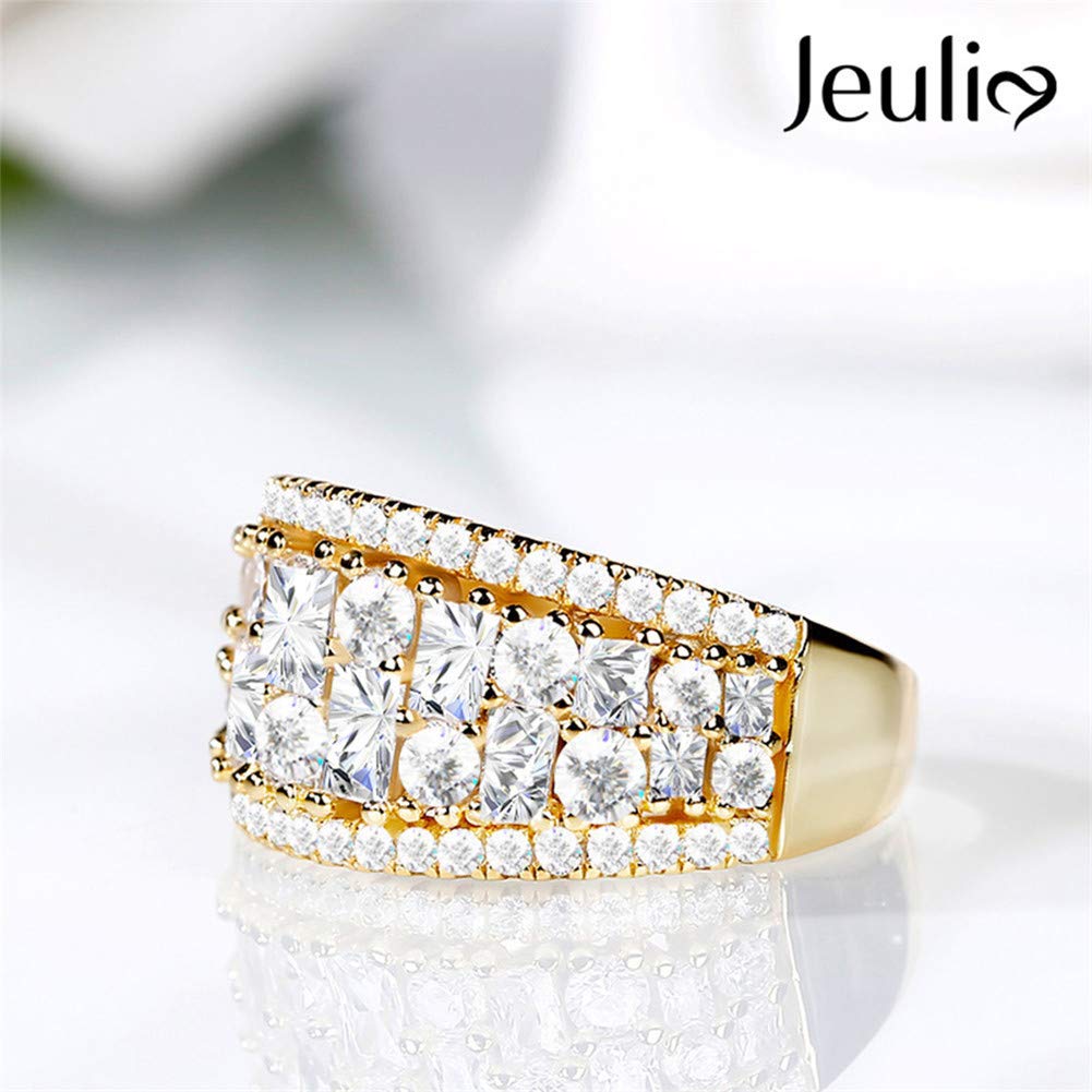 Jeulia 925 Sterling Silver Women's Diamond Band Rings - Cubic Zirconia Wedding, Engagement, Anniversary & Promise Rings - Bridal Jewelry Set for Everyday Wear & Special Occasions