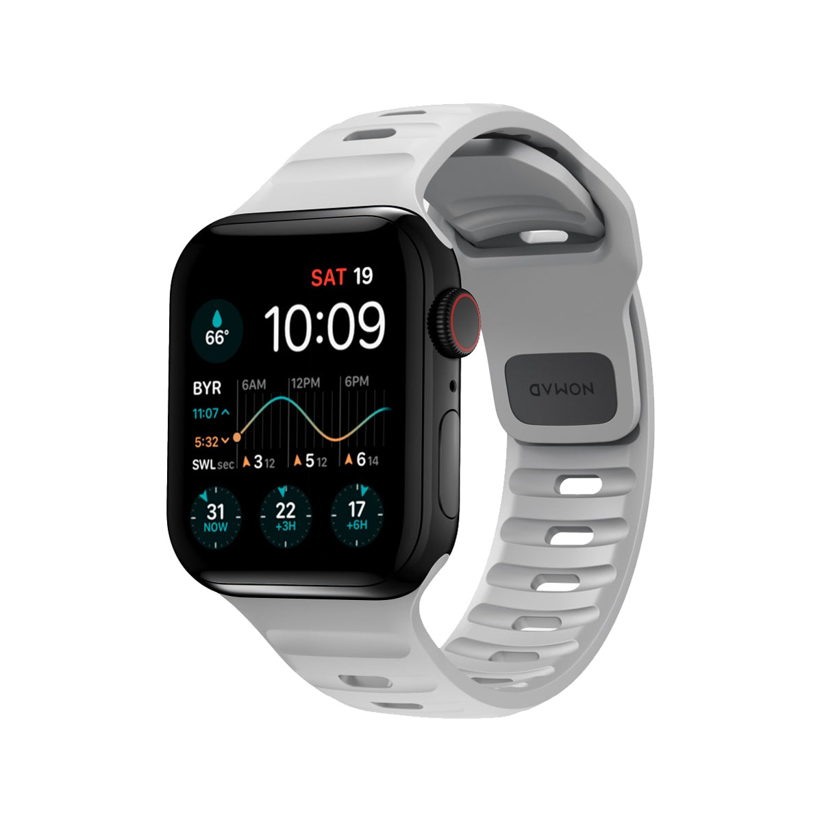 Nomad Sport Band for Apple Watch 45mm / 49mm - Lunar Gray | Durable & Comfortable Fitness & Everyday Wear Accessory
