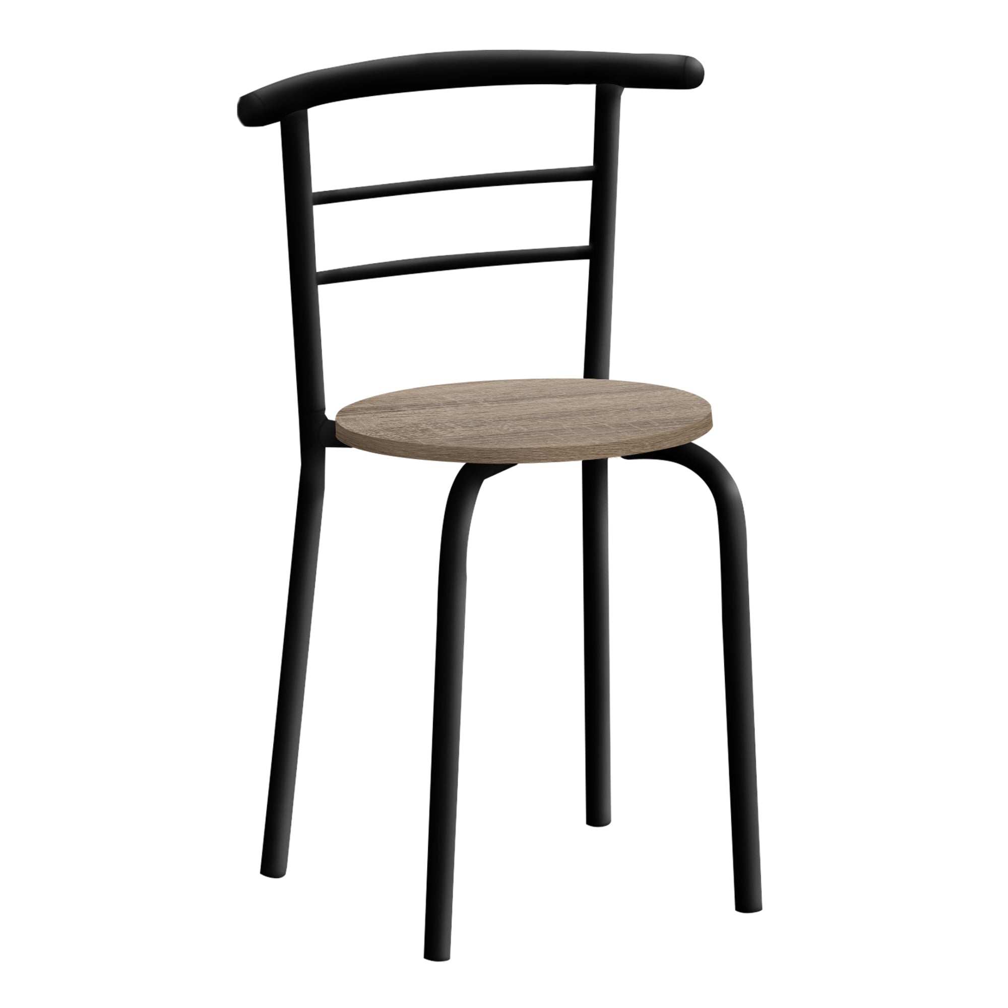 3-Piece Dining Set with Dark Taupe Table Top & Black Metal Base - Perfect for Small Spaces, Kitchens, and Breakfast Nooks