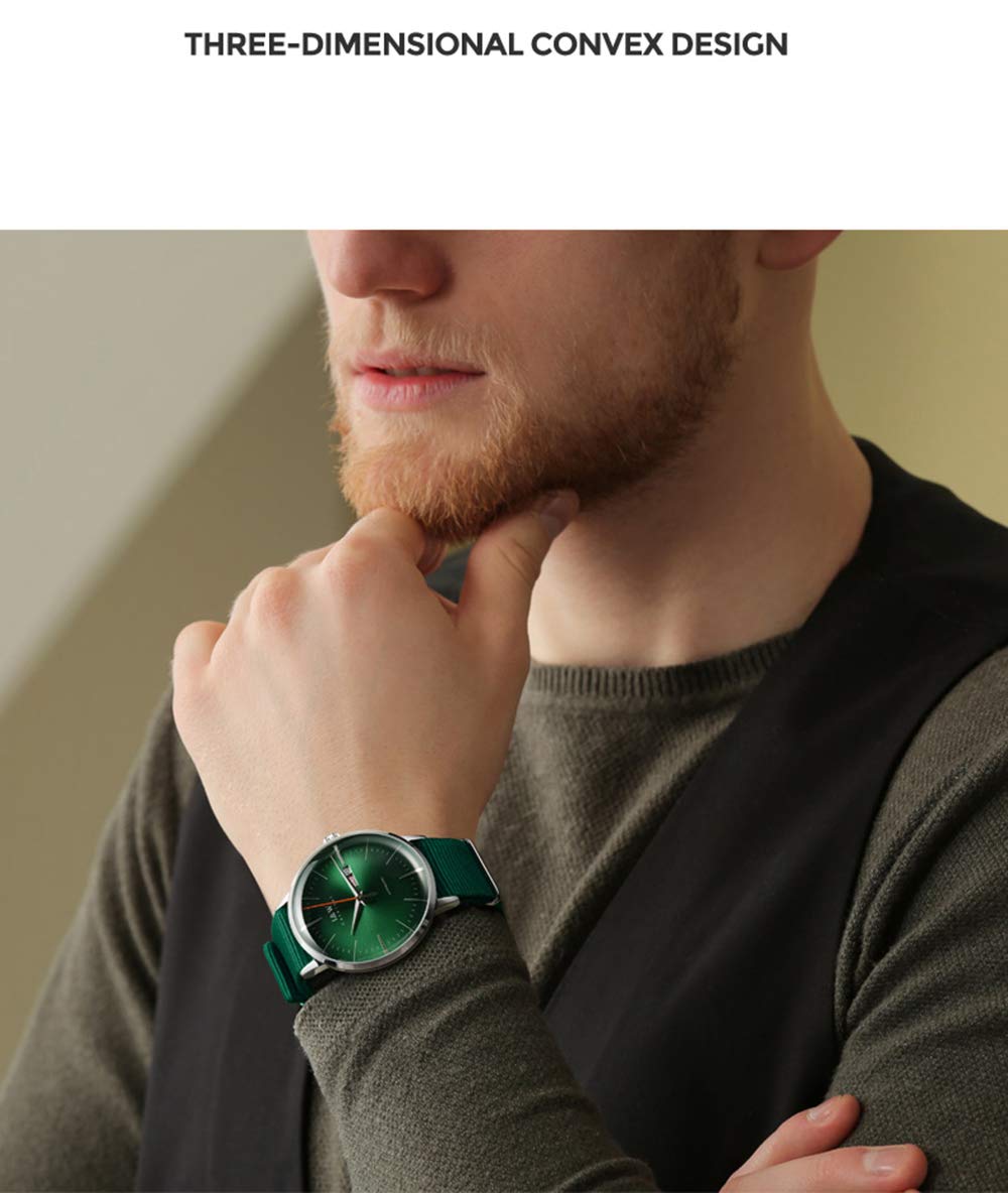 MASTOP Men's Automatic Mechanical Watch - Waterproof, Calendar, Nylon Strap - Fashion Casual & Business Sports Watch for Men - Perfect for Office, Outdoor Activities and Daily Wear