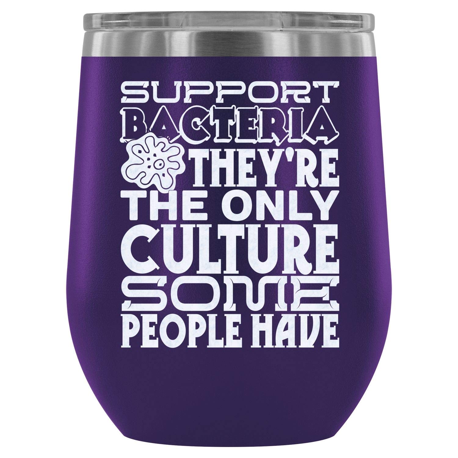 Premium Vacuum Insulated Stainless Steel Stemless Wine Tumbler - 12oz Leakproof & Insulated Purple Wine Glass for Chilling, Outdoor Picnics, Camping & Travel - BPA-Free Dishwasher Safe Wine Cup