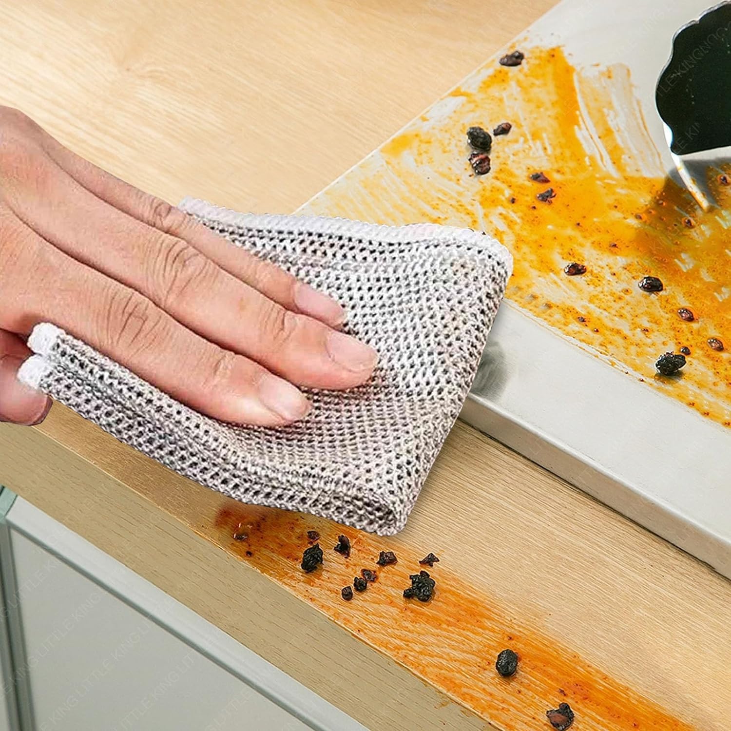 TREZOX 6-Pack Multipurpose Stainless Steel Wire Dishwashing Rags - Non-Scratch Scrubber for Wet & Dry Cleaning - Machine Washable & Easy Rinse - Perfect for Dishes, Sinks, Countertops & Kitchen Cleaning