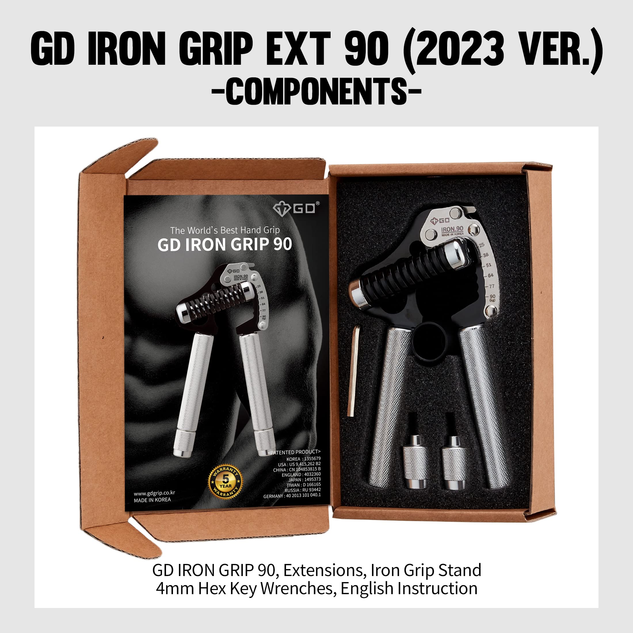 GD IRON GRIP Adjustable Hand Gripper - Silent & Durable Grip Strength Trainer for Forearm, Finger & Hand Strength - Ideal for Athletes, Climbers, Rehabilitation & Home Office Fitness