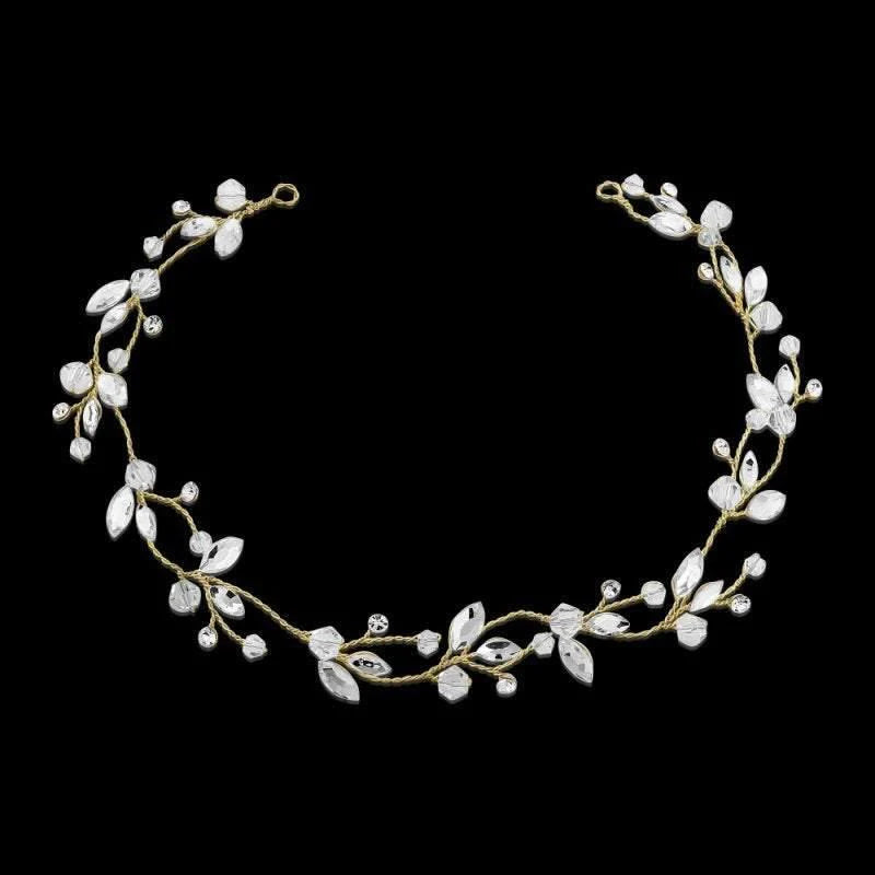 Elegant Gold Bridal Hair Vine with Sparkling Crystals - Perfect for Weddings, Prom & Special Occasions | 3998