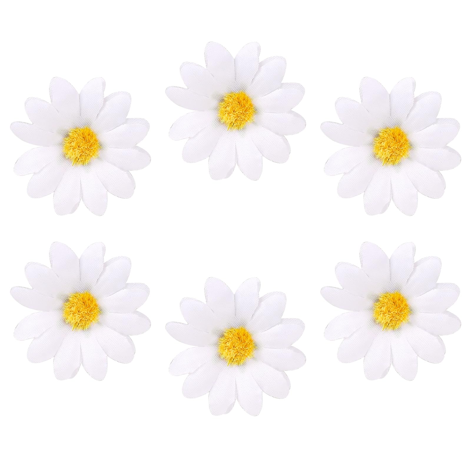 Mozeat 6pcs Daisy Hair Clips for Women - White Flower Hair Barrettes, Bridal Wedding Hair Accessories | Perfect for Bridal Parties, Prom, Summer Outfits & Everyday Wear