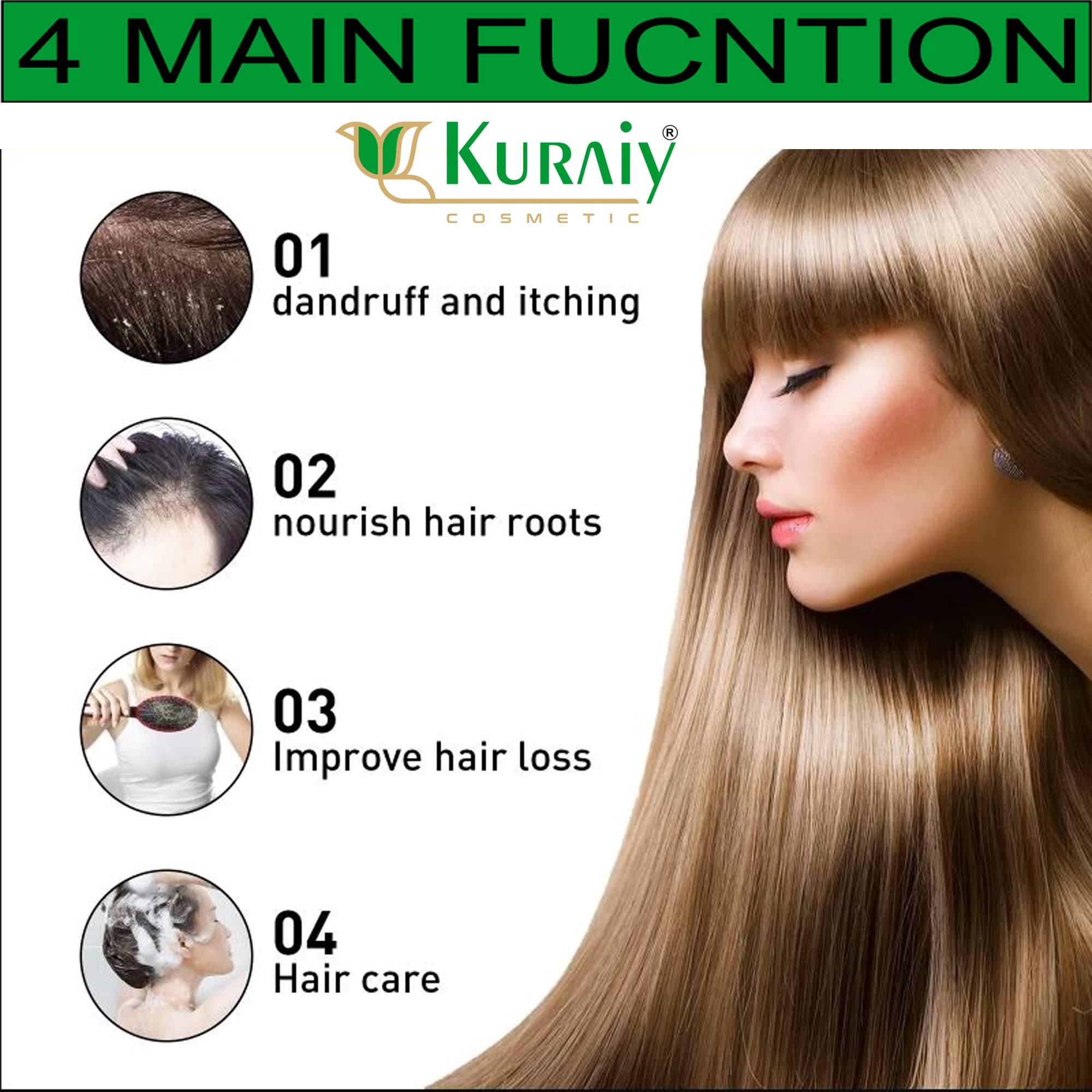 KURAIY® Aloe Vera Shampoo and Conditioner Set for Hair Loss Control & Healthy Hair Growth - Paraben Free, Silicone Free - 400ml (2 Pack) | Gentle Daily Hair Care for Men & Women with Thinning Hair or Scalp Irritation