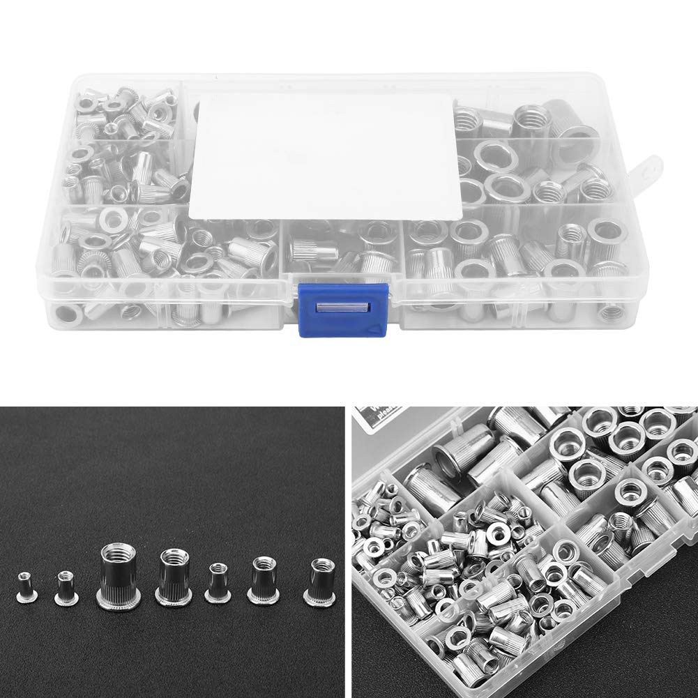 160Pcs 304 Stainless Steel Rivet Nut Fastener Kit - M3 to M10 Threaded Insert Nuts for Metal, Wood & Plastic - Perfect for DIY, Automotive, Furniture & Construction Projects