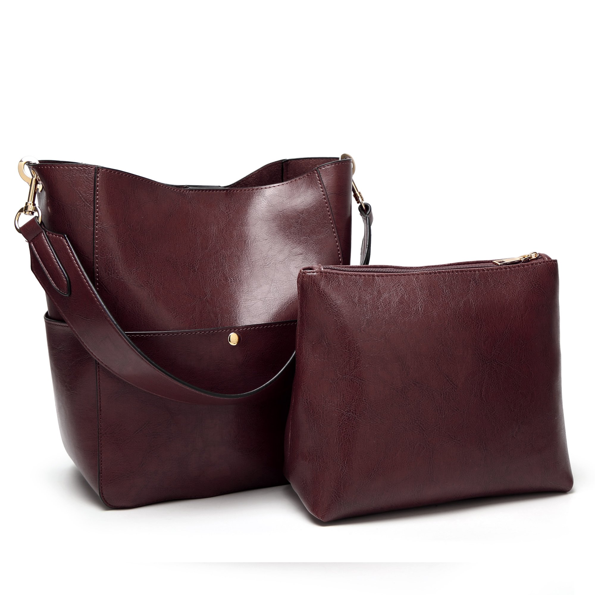 Molodo Women's PU Leather Handbag - Stylish Bucket Tote & Medium Satchel Hobo Purse for Work, Travel & Everyday Use | Designer Shoulder Bag for Women