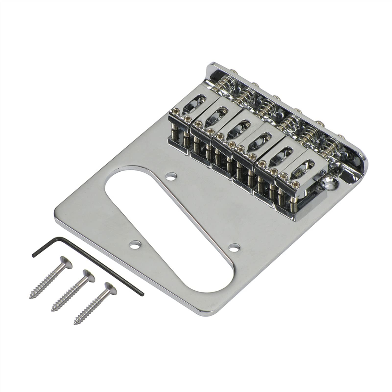 6 Saddles Chrome Guitar Bridge with 10.5mm String Spacing for TL Guitar System - Perfect for Electric Guitar Setup & Replacement Parts