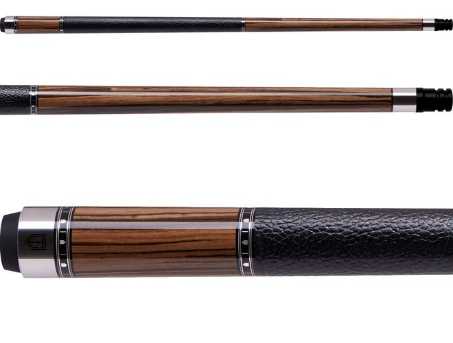 Cuetec Cynergy Truewood Ebony II Pool Cue with Leather Wrap - Premium Billiard Stick for Professional Players & Home Game Rooms