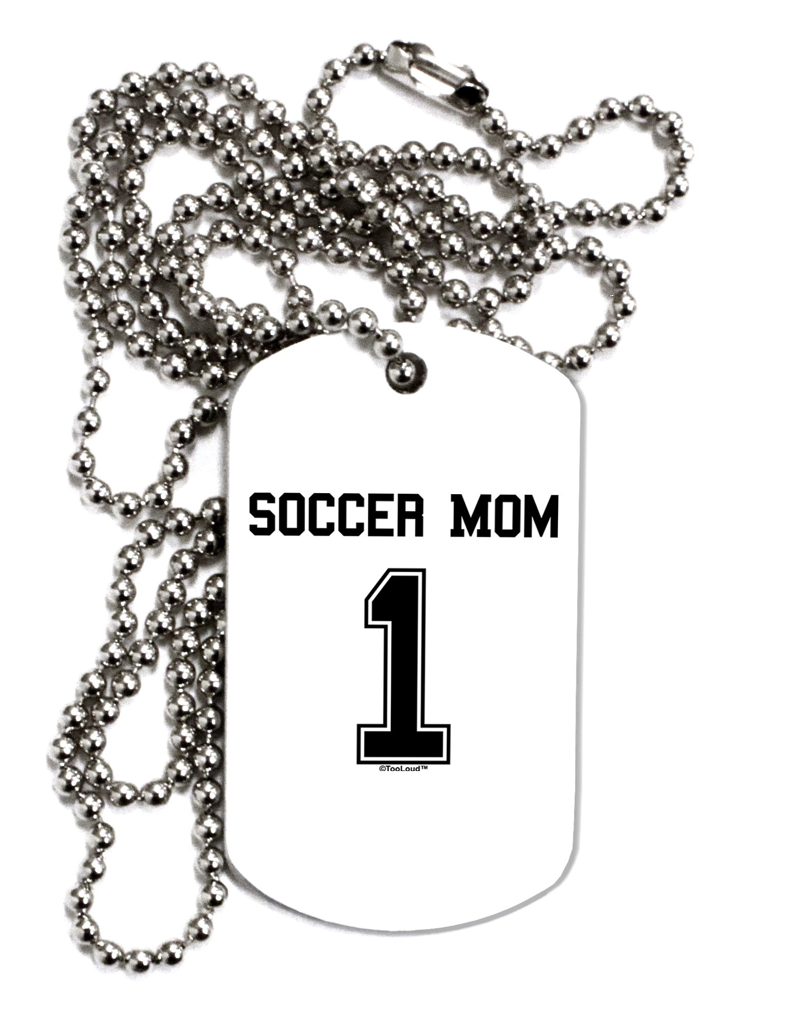 TOOLOUD Soccer Mom Jersey - Stylish Adult Dog Tag Chain Necklace for Women - Perfect for Soccer Games, Team Spirit & Casual Wear