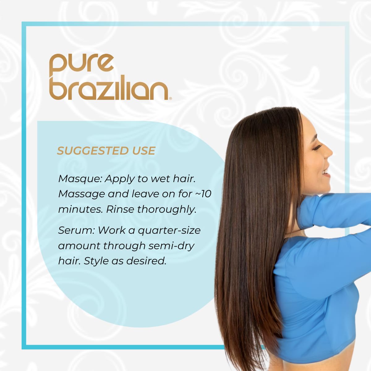 Pure Brazilian 4-Piece Hair Care Kit - Anti-Frizz Shampoo, Nourishing Conditioner, Hydrating Serum & Restorative Hair Mask for Smooth, Healthy Hair - Perfect for Dry, Damaged & Frizzy Hair Treatment at Home or Salon
