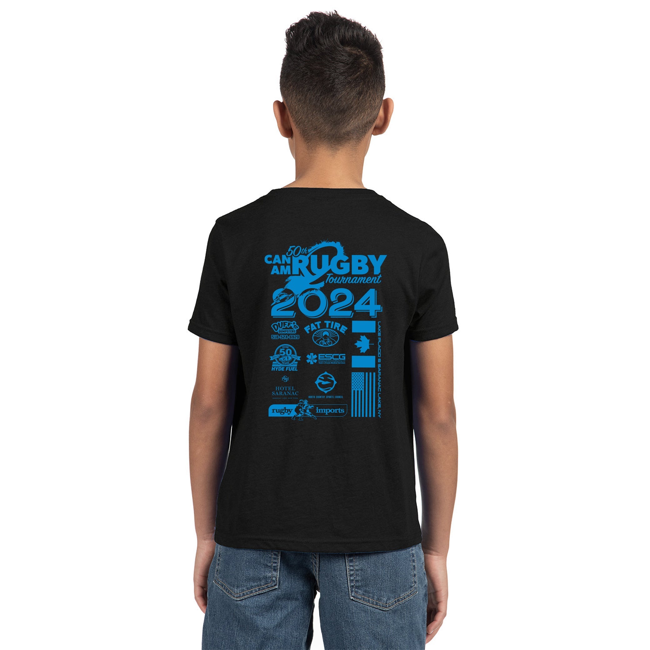 Can Am Rugby 2024 Youth T-Shirt - Youth Small Size | Comfortable Sports Tee for Kids Rugby Games & Casual Wear