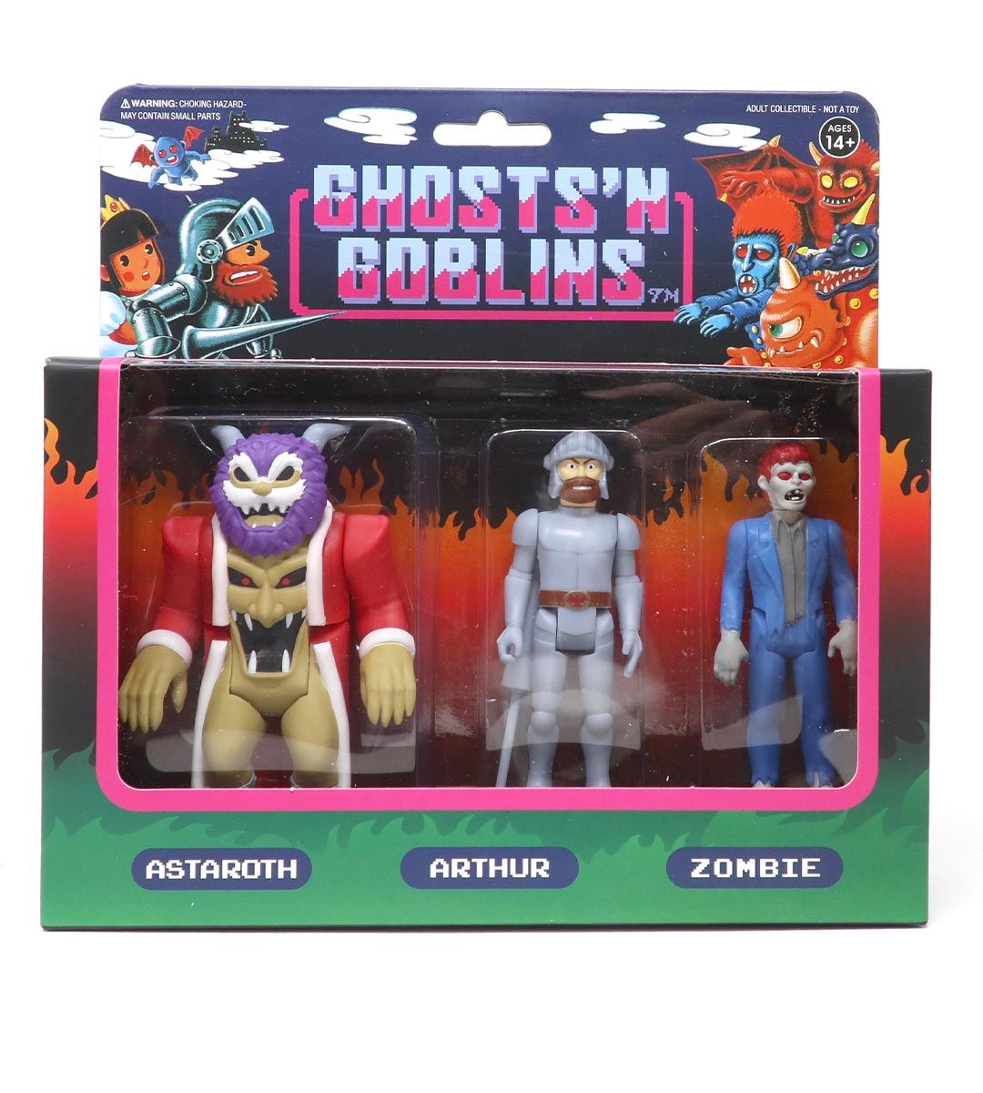 Ghosts 'n Goblins ReAction Figures 3-Pack Set - Classic Arcade Game Collectibles - Perfect for Display, Gaming Rooms & Nostalgic Gift Giving