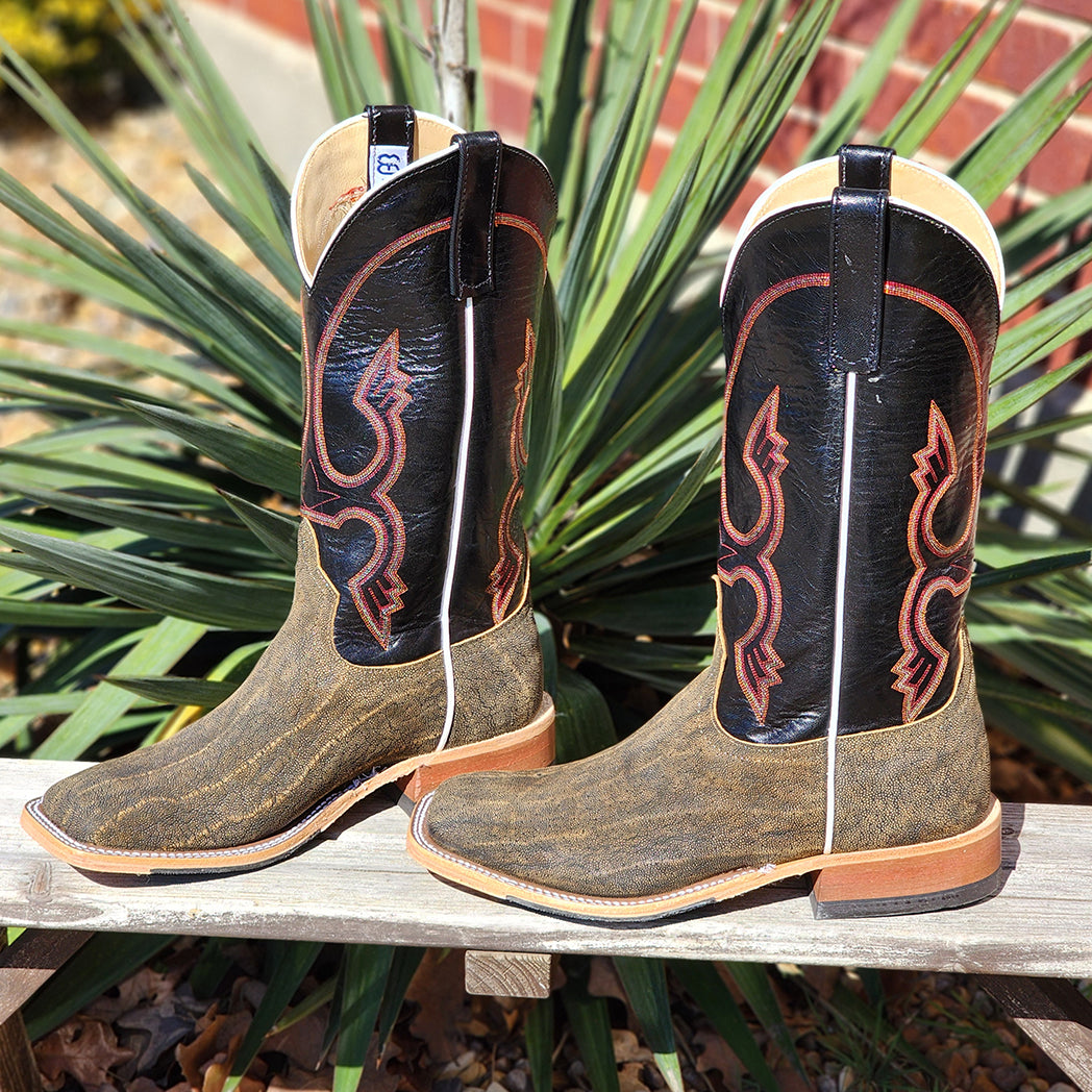 Anderson Bean Men's Safari Elephant Cowboy Boots - Premium Leather Western Boots for Rodeo, Riding & Outdoor Adventures