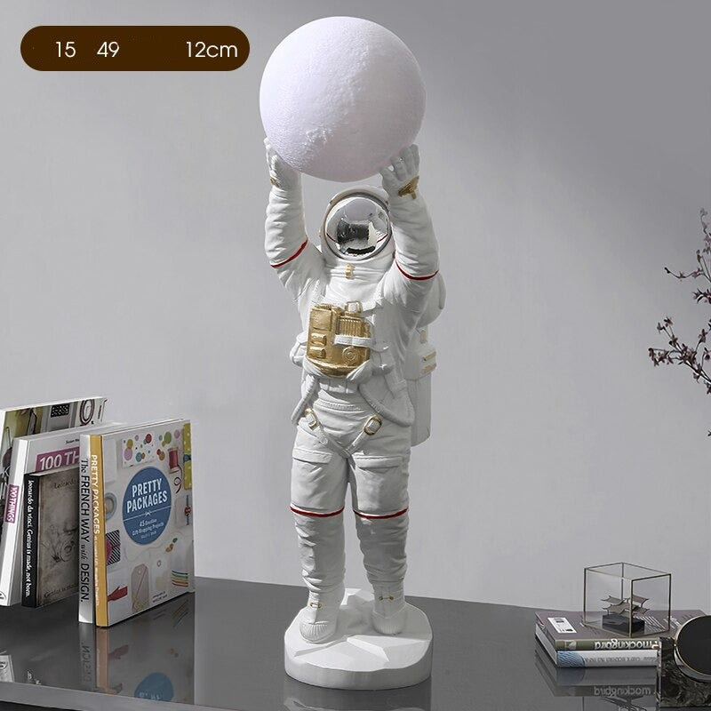 Astronaut Sculpture Statue Light - Unique LED Night Light for Home & Office Decor | Space-Themed Gift for Kids & Adults | Perfect for Bedroom, Living Room & Nursery