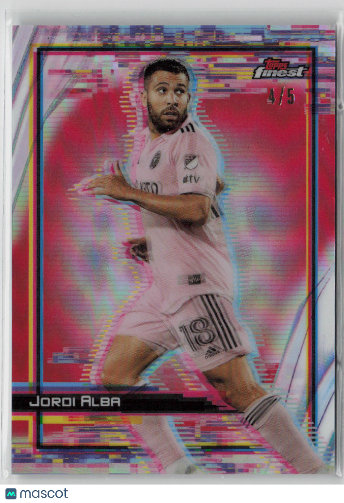 2023 Topps Finest Jordi Alba 4/5 Red Holo Glow #H18 Soccer Trading Card - Rare Collectible for Sports Memorabilia Fans & Card Collectors