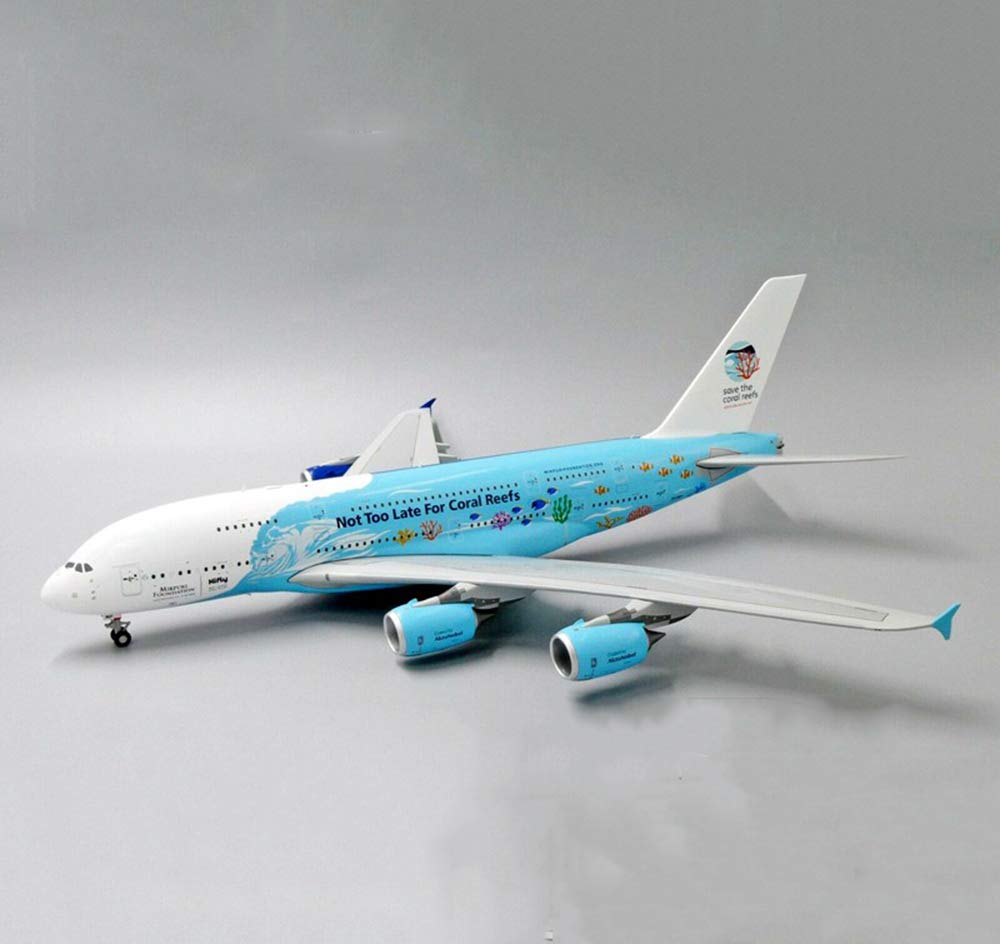 1/200 Scale CMO Airbus A380-800 Portugal HiFly Airlines Metal Die-Cast Model Plane - 14.3x15.7 Inch Collectible Aircraft for Aviation Enthusiasts, Home Office Decor & Unique Gifts for Pilots