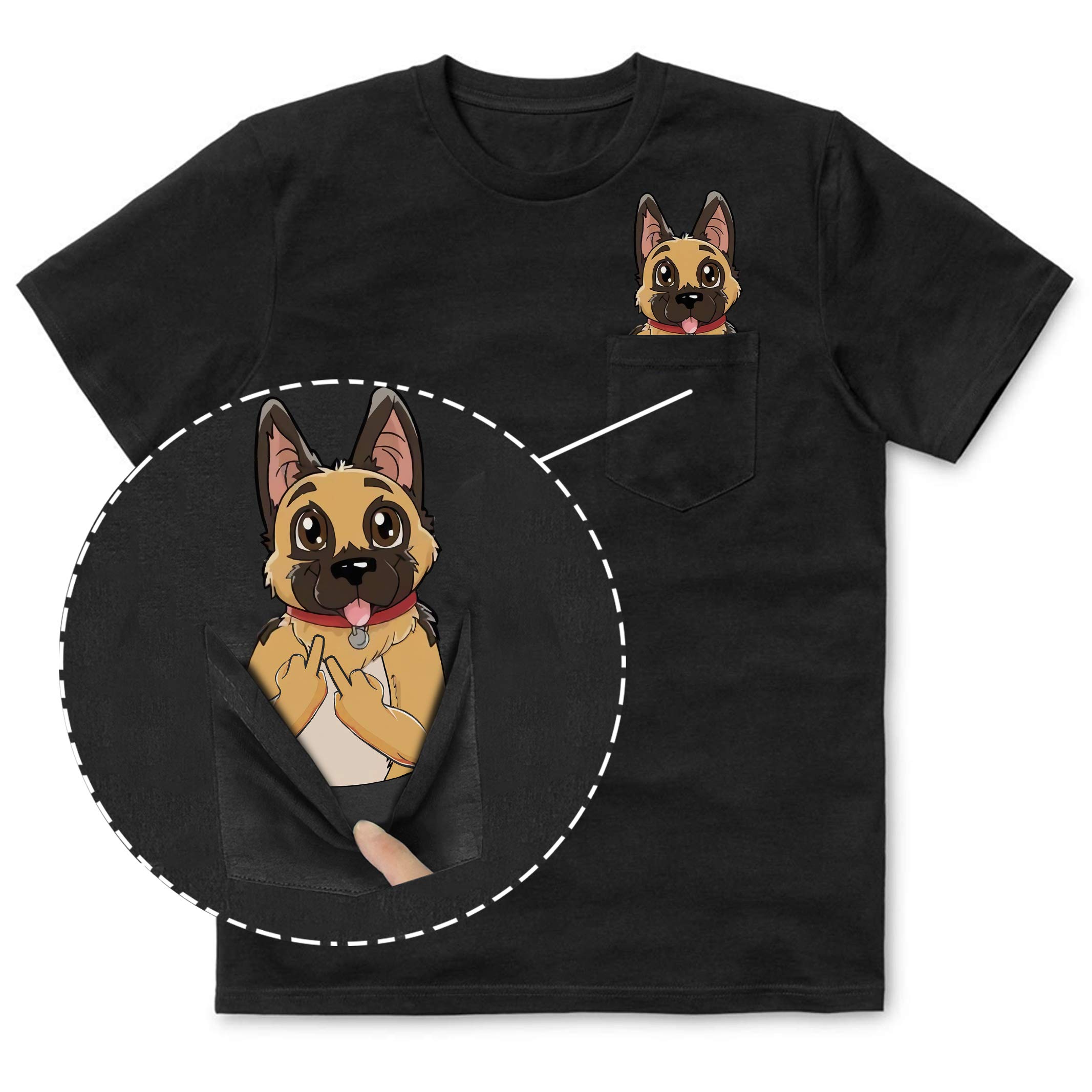Funny Vintage German Shepherd Dog with Middle Finger Graphic T-Shirt - Cool Casual Tee for Men & Women - Perfect Gift for Dog Lovers & Humor Fans (Ideal for Casual Wear, Gifts, Parties & Everyday Outfits)