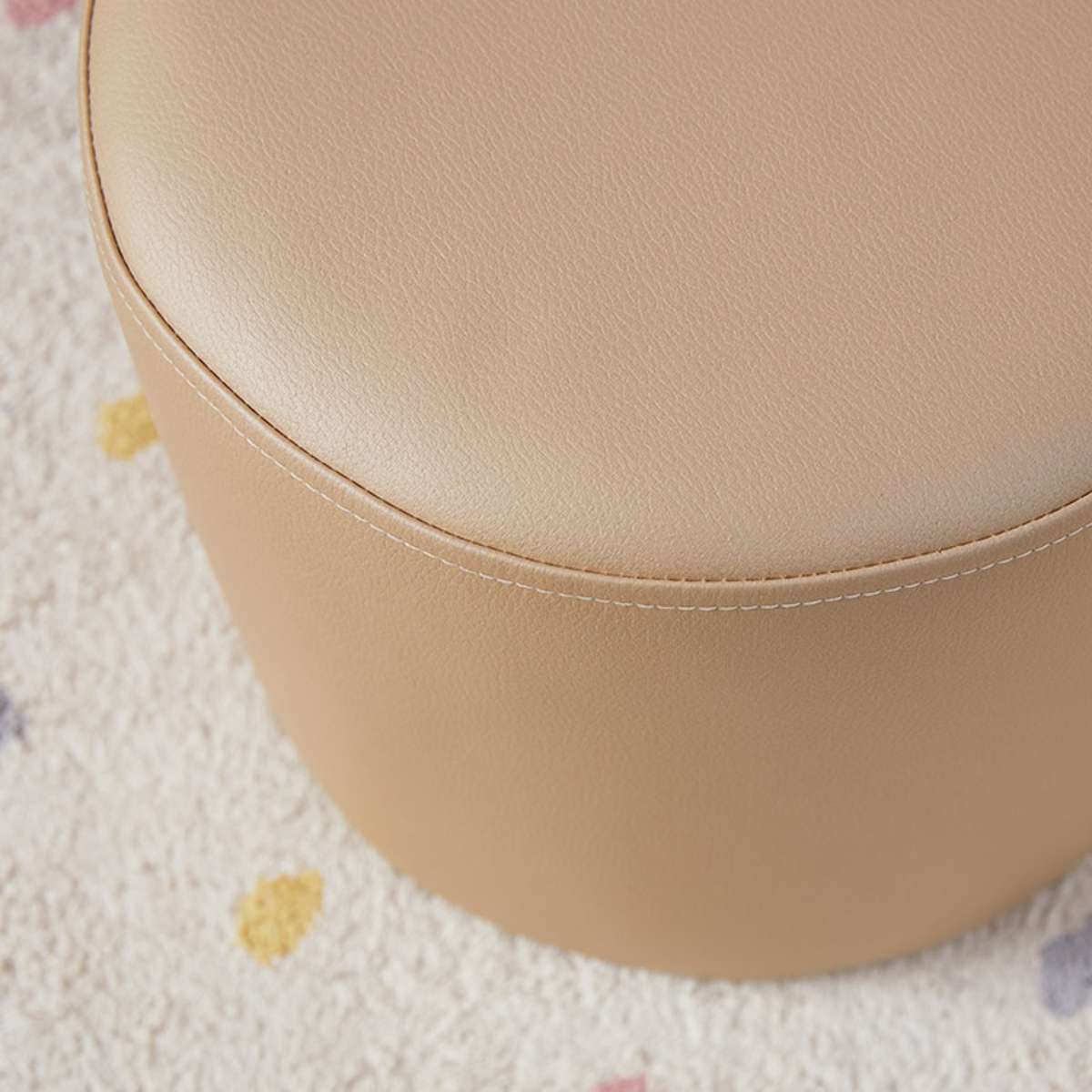 Mini Moo Stool Set of 2 - Beige Modern Accent Stools for Living Room, Bedroom, or Nursery Decor