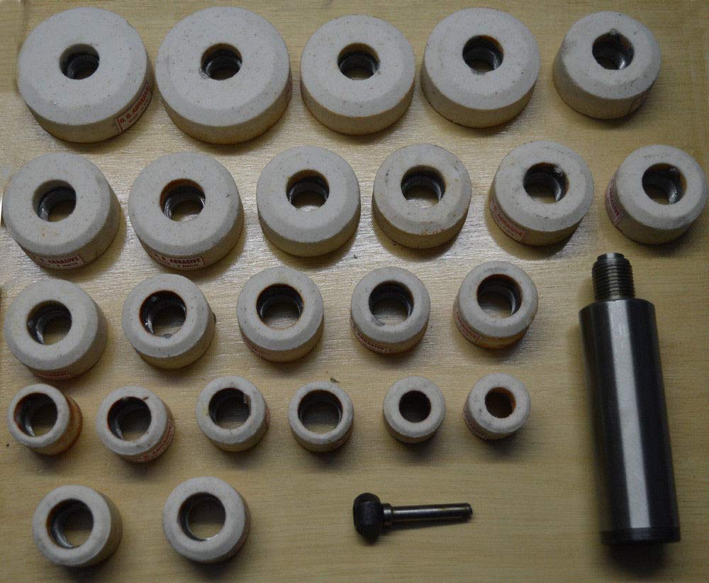 Sioux Valve Seat Grinder Stones - 24-Piece Aluminum Oxide White Stones with Holder Kit for Automotive Engine Repair & Maintenance - Perfect for Mechanics & DIY Enthusiasts