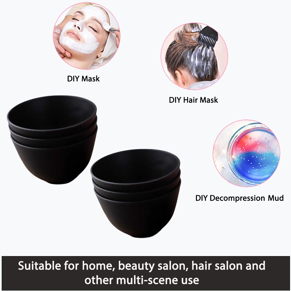 6-Piece Silicone Mixing Bowl Set - 3.93-Inch Microwave Safe Bowls for Facial Treatments, Skin Care & Aestheticians - Perfect for Masks, Mud Masks & Beauty Products - Ideal for Salon, Spa & Home Skincare Routines