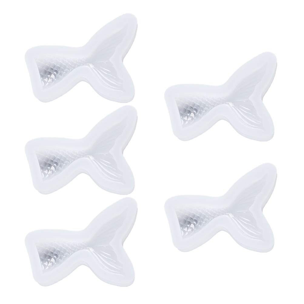 5pcs Silicone Molds for Resin Jewelry, Epoxy Earrings, Candles - DIY Craft Molds with Mermaid Tail Design (White) - Perfect for Handmade Jewelry Making, Candle Crafting, and Resin Art Projects