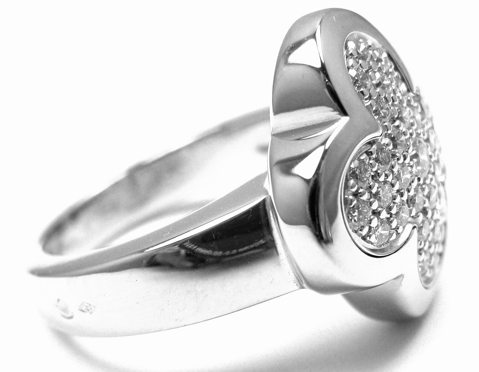 Authentic VAN CLEEF & ARPELS VCA 18k White Gold Diamond Pure Alhambra Ring - Luxury Jewelry for Women, Perfect for Weddings, Anniversaries & Special Occasions