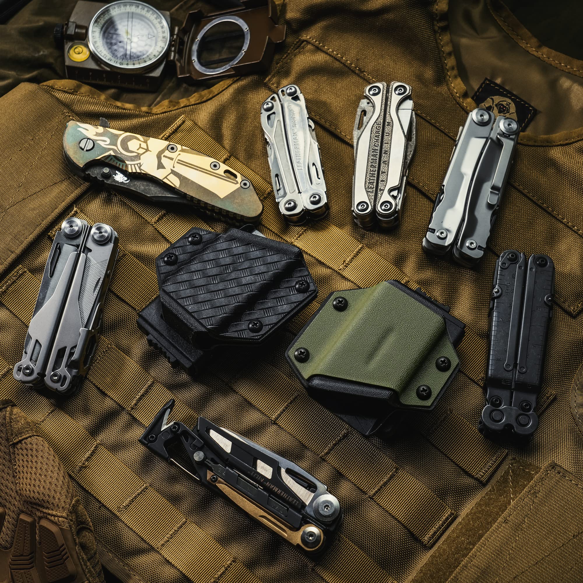 TACTICAL GEEK TX1 Multi-Tool Sheath - Adjustable EDC Multi Tool Holder Holster with Belt Clip (Black) - Perfect for Camping, Hiking, Outdoor Adventures & Everyday Carry - Multi-Tool Not Included