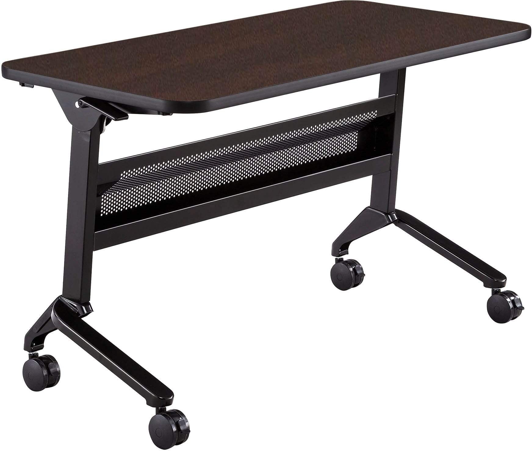 Safco Flip N Go 24 x 48 Inch Rectangular Training Table - Portable Folding Conference Table with Wheels [LF2448T] - Perfect for Meetings, Classrooms & Office Training Sessions