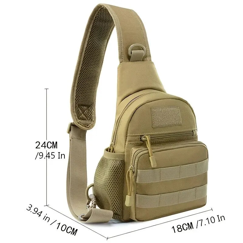 Tactical Military Shoulder Bag - Durable Nylon Chest Sling Backpack for Hiking, Outdoor Camping, Fishing & Trekking - Perfect for Adventure Travel, Survival Gear & Everyday Carry