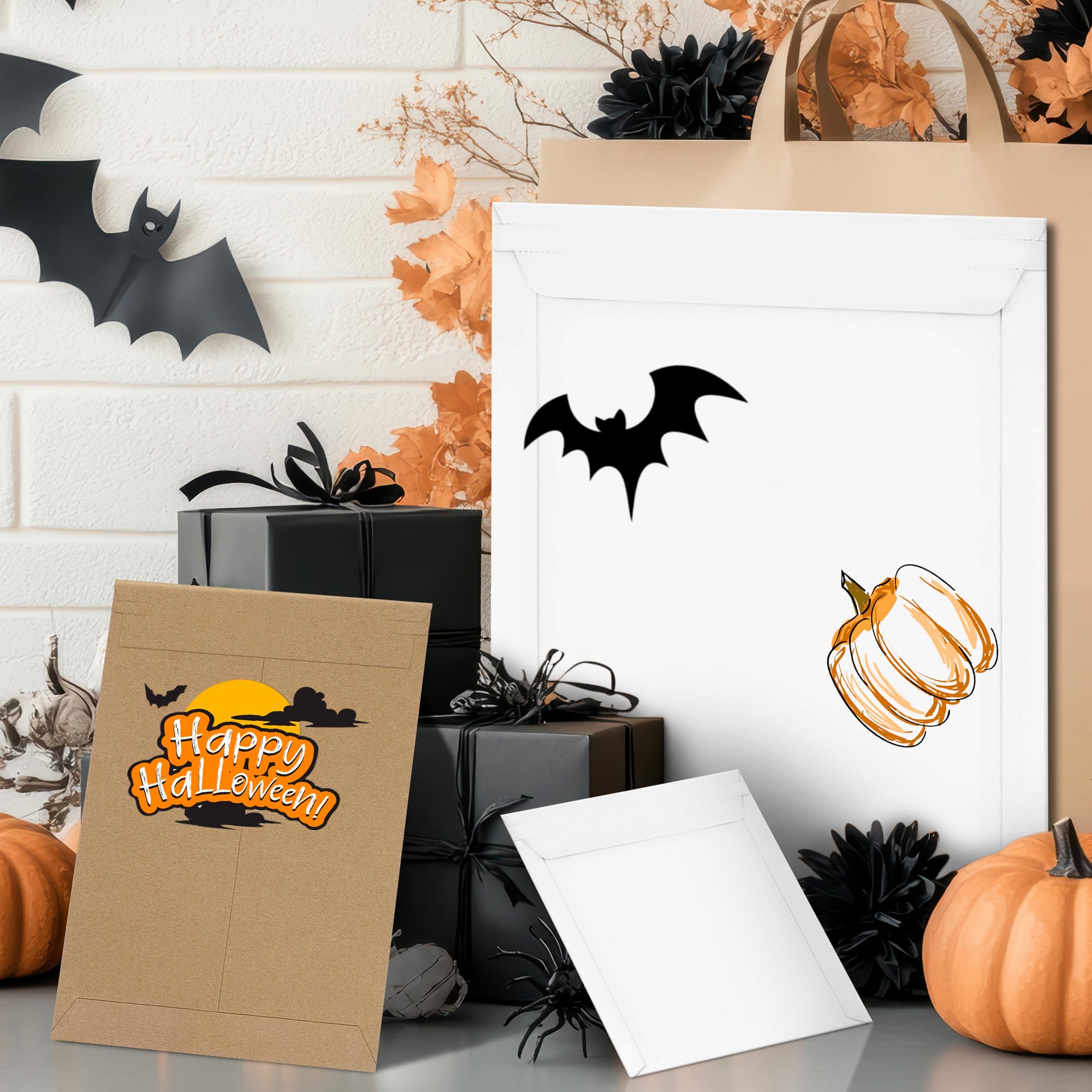 ABC Rigid Paperboard Mailers 9x11.5 Inch - 200 Pack Stay Flat Envelopes for Photos & Documents - White Cardboard Shipping Envelopes with Peel & Seal Redi-Strip - Perfect for Ecommerce, Photography Prints & Important Document Mailing