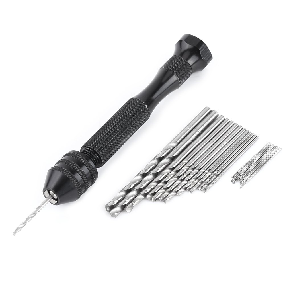 0.3-3.6mm Micro Twist Drill Bit Set - 25pc HSS Mini Drill Bits for Wood, Metal & Plastic - Precision Hand Twist Drill Chuck Tool for DIY, Jewelry Making & Craft Projects