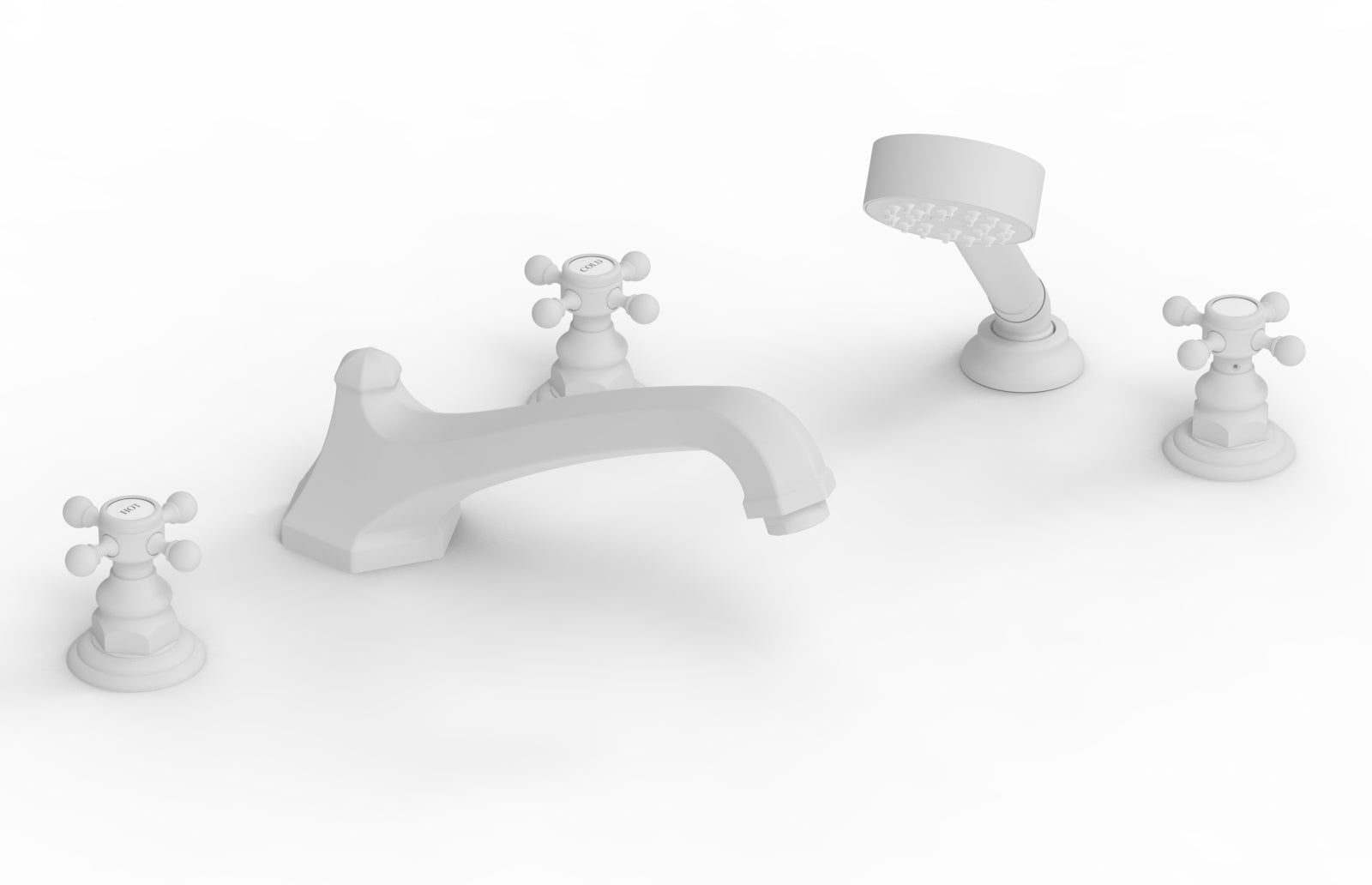 HEX TRADITIONAL Deck Mounted Bathtub Set with Hand Shower - 500 48 - Perfect for Bathroom Renovation & Spa-Like Relaxation at Home