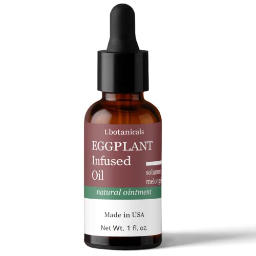Organic Eggplant Infused Oil for Skin Care - 2 oz Broad Spectrum Eggplant Extract for Eczema, Psoriasis & Dermatitis | Natural Remedy for Dry, Itchy Skin | Perfect for Massage & Aromatherapy