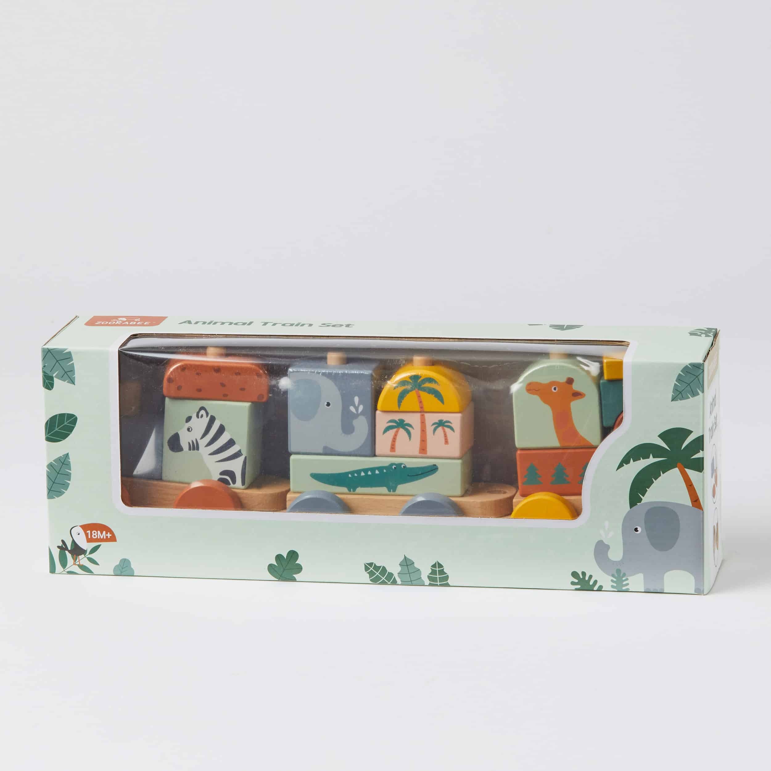 Wooden Jungle Animals Safari Train Set - Kids Toy for Imaginative Play, Learning & Room Decor - Perfect for Birthday Gifts & Preschool Education
