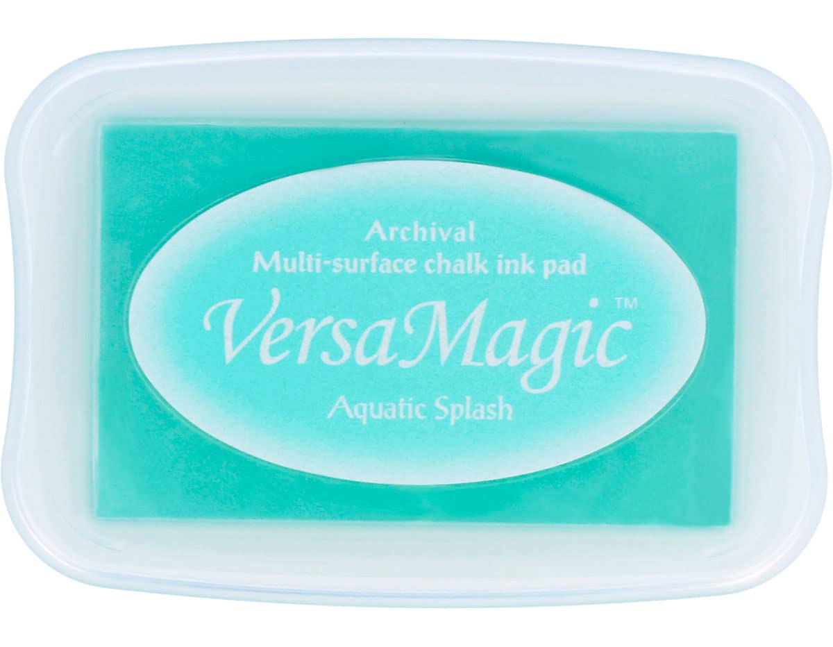 Tsukineko Full-Size VersaMagic Chalk-Finish Ink Pad - Aquatic Splash Color for Card Making, Scrapbooking & DIY Crafts | Acid-Free, Quick-Drying Art Supply for Paper Projects