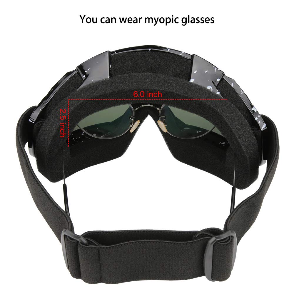 Motorcycle Goggles for Men & Women - Anti-Fog UV Protection Adjustable Tactical Riding Glasses for Dirt Bike, ATV, Motocross & Offroad - Perfect for Military, Combat & Outdoor Adventure Sports