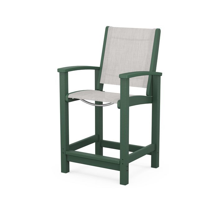 POLYWOOD Coastal Counter Chair - Durable Outdoor Bar Stool for Patio, Deck & Poolside - Weather-Resistant & Low Maintenance