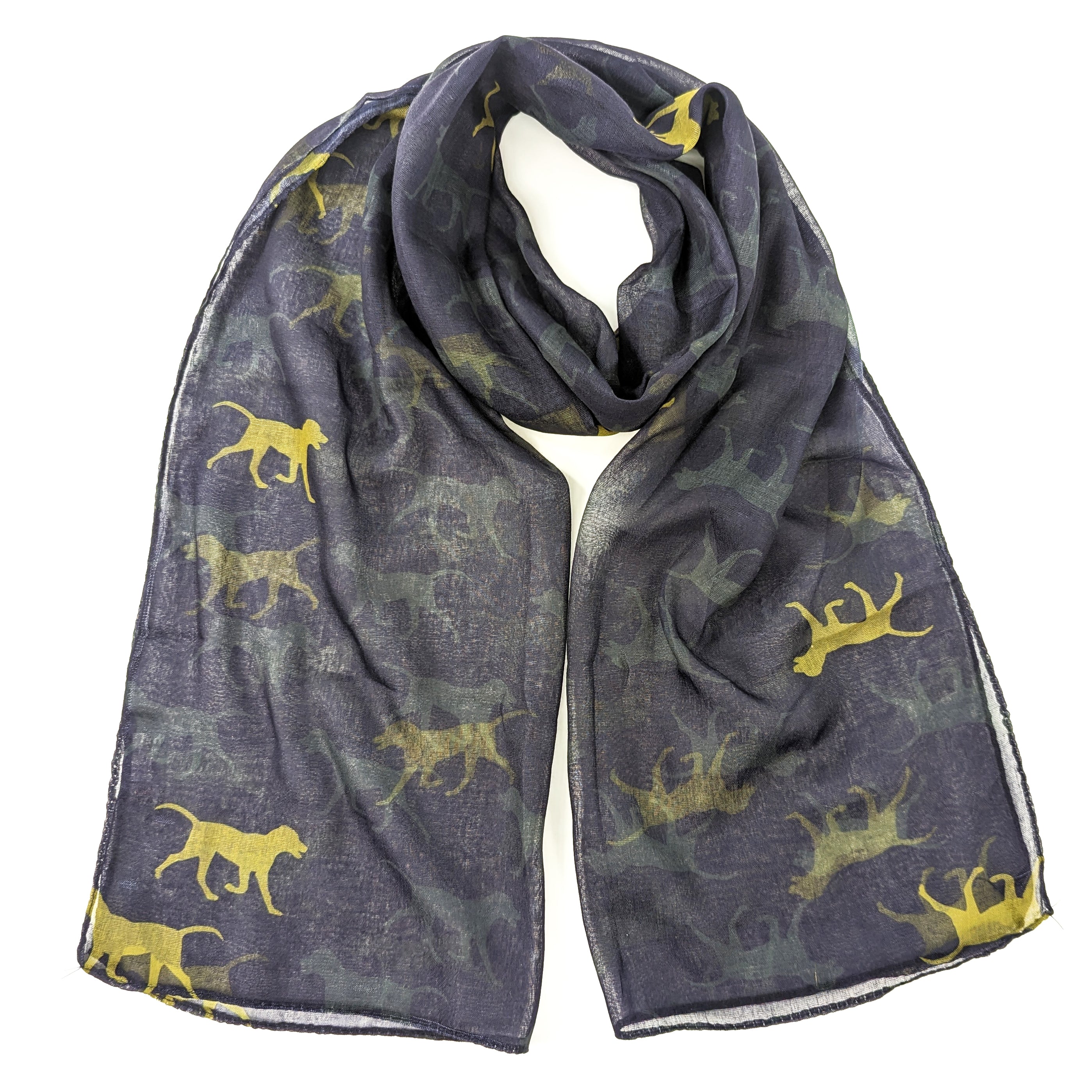 Golden River Running Dogs Scarf - Exclusive Fashion Design for Outdoor Activities, Hiking & Winter Sports