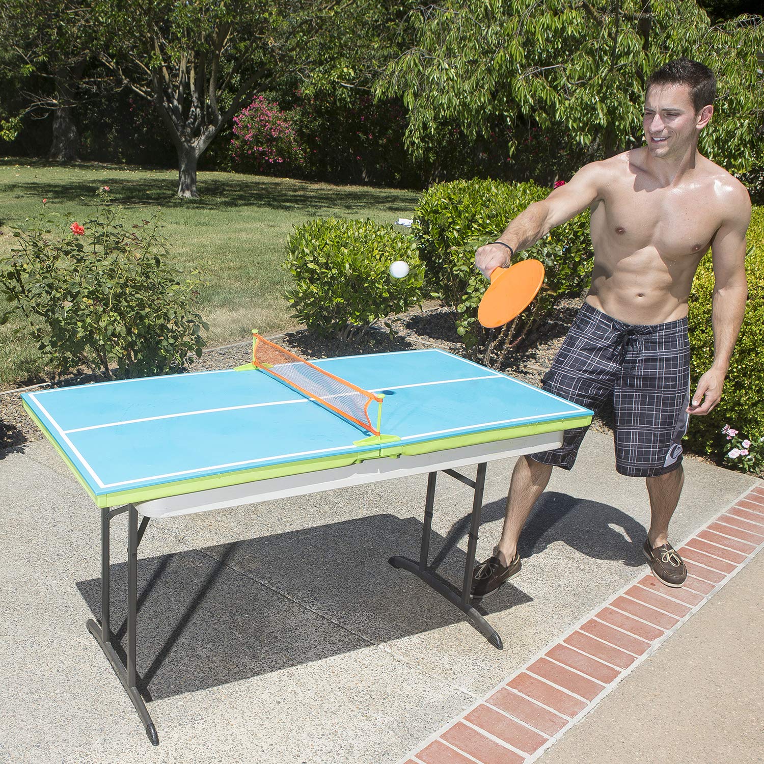 Poolmaster Floating Table Tennis Game Toy - Portable Waterproof Ping Pong Set for Pool, Lake & Beach Fun - Perfect for Outdoor Parties, Family Gatherings & Summer Activities