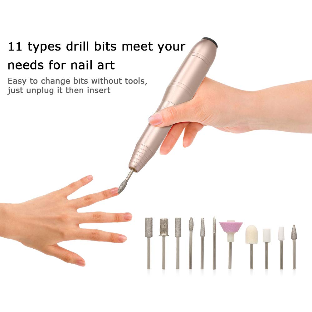 Professional Portable Electric Nail Drill Machine - 20000 RPM High Speed Manicure Pedicure Kit for Acrylic & Gel Nails - Perfect for Home Salon, Nail Art & DIY Nail Care