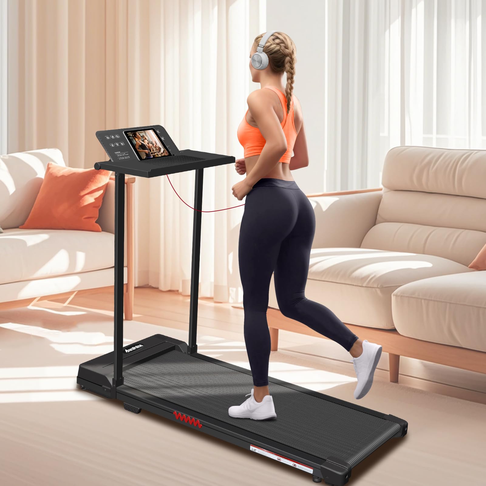 Foldable Treadmill for Home & Office - 3.0HP Under Desk Treadmill with 12 Preset Programs, LED Display & 320 LBS Capacity | Compact Folding Design for Small Spaces | Perfect for Walking While Working, Home Gym & Apartment Workouts