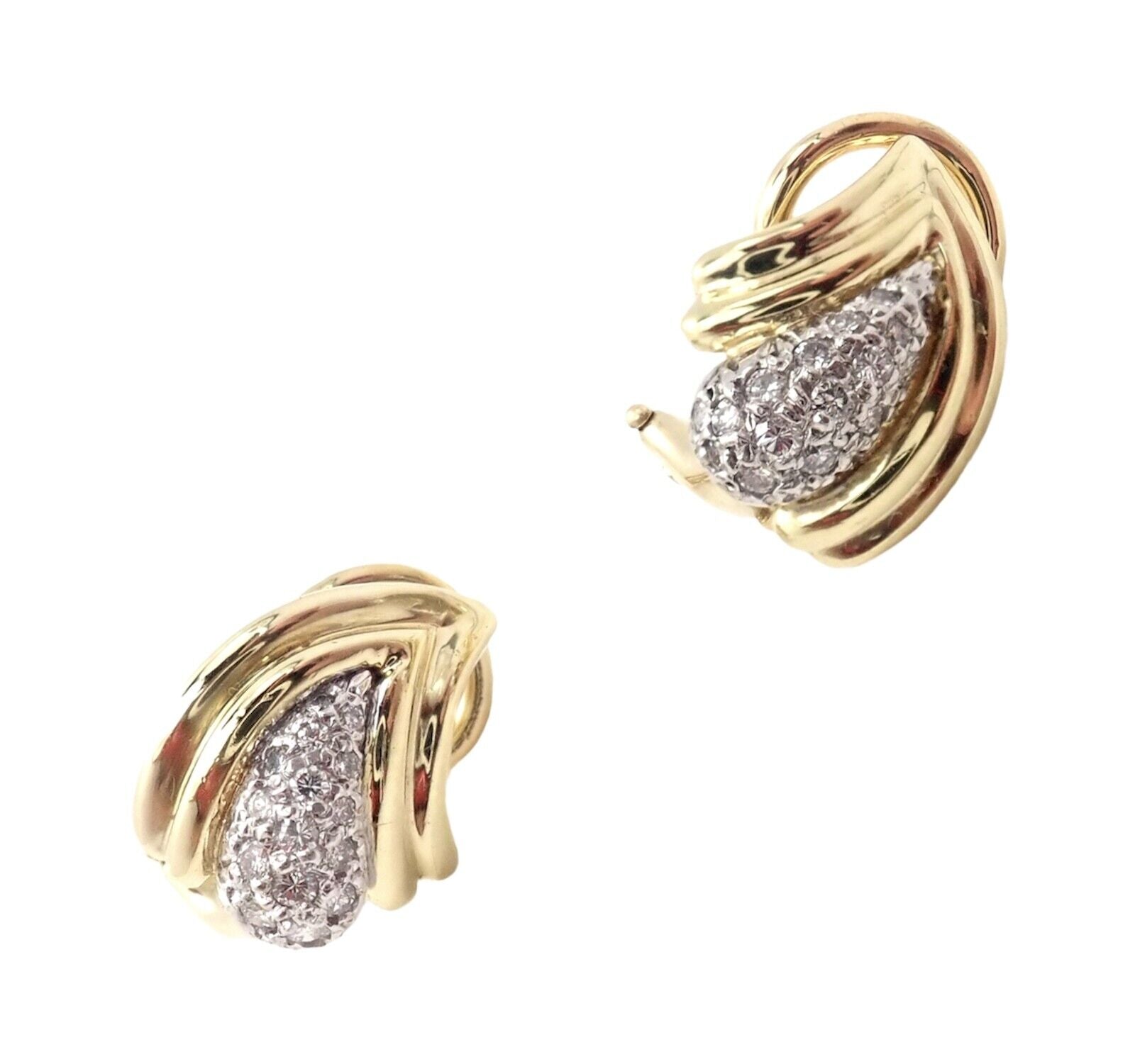 Authentic Tiffany & Co 18k Yellow Gold Diamond Teardrop Earrings | Luxury Jewelry for Women | Perfect for Weddings, Anniversaries & Special Occasions