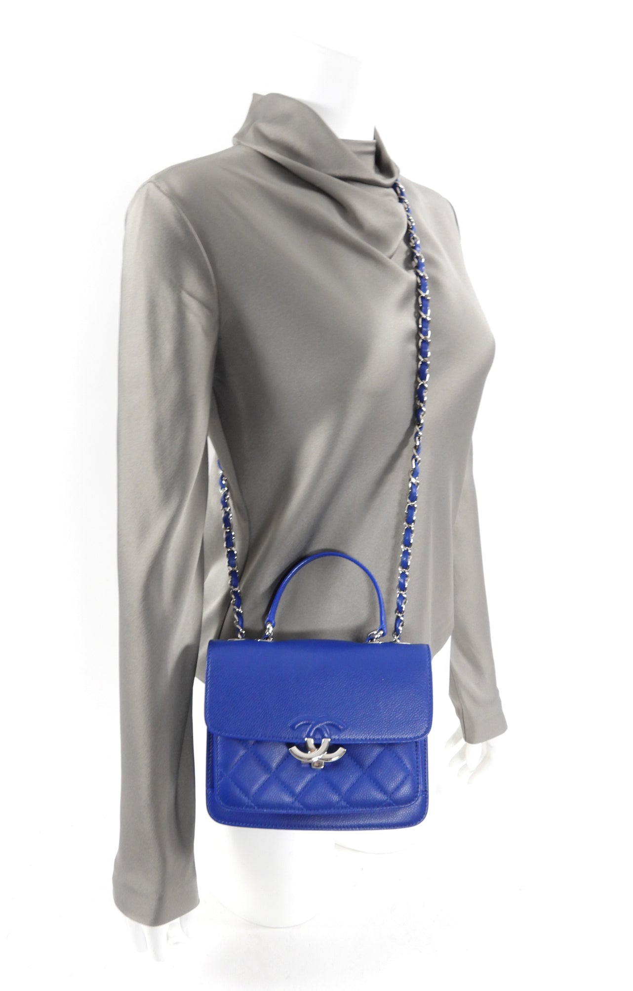 Chanel Cobalt Blue Small CC Box Chain Flap Bag - Luxury Designer Crossbody Purse for Women | Perfect for Evening Parties, Date Nights & Special Occasions