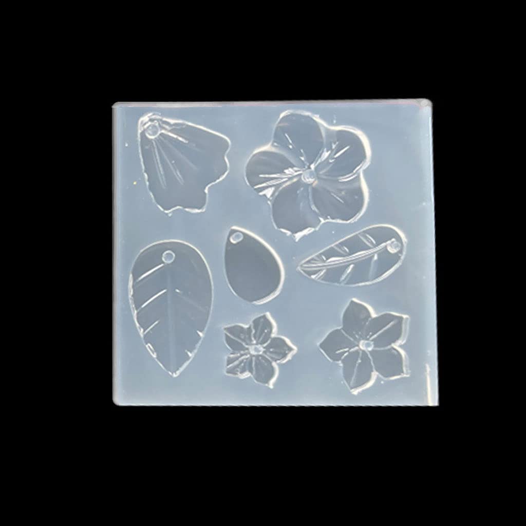 Epoxy Resin Flower Leaf Earring Molds - Silicone Pendant Jewelry Molds with Hole for Necklace Making - DIY Handmade Earrings & Necklace Accessories - Perfect for Crafters, Jewelry Designers and Gift Makers