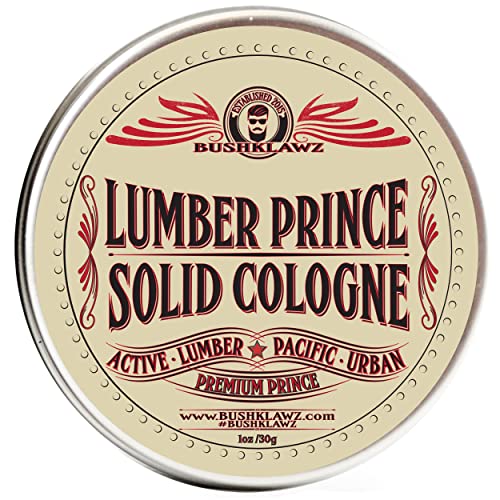 BushKlawz Solid Cologne for Men - 1 oz Tin - Woody Musk Lumberjack Scent - Masculine Fragrance Balm for Travel, Work & Outdoor Adventures