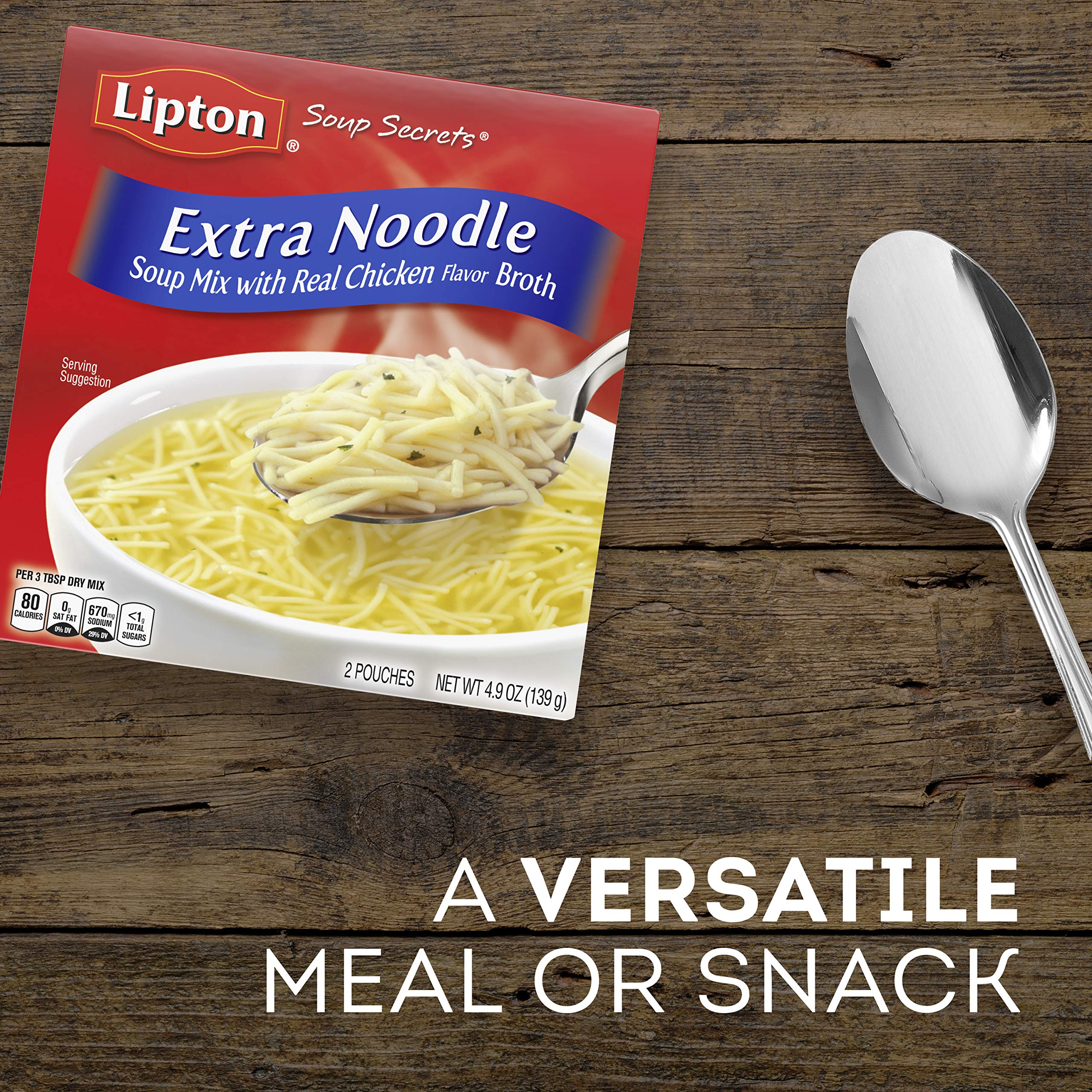 Lipton Soup Secrets Instant Noodle Soup Mix with Real Chicken Broth - 5 Ounce (Pack of 2) | Quick & Easy Meal for Lunch, Dinner or Snack | Perfect for Cold Weather, Office Meals & Busy Weeknights